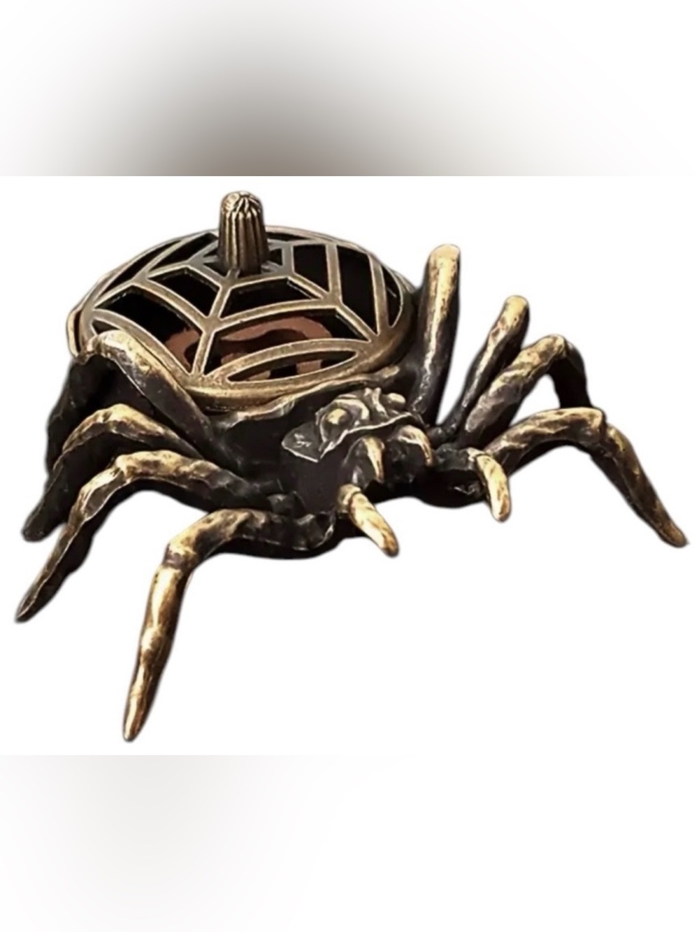 Incense Burner 2.4” Spider Bronze w/ Incense